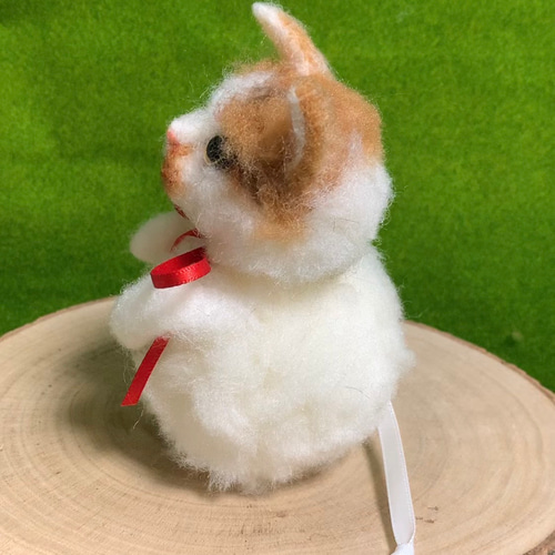 羊毛フェルト猫 オーダーマスコット ふわネコ 羊毛フェルト nosaki