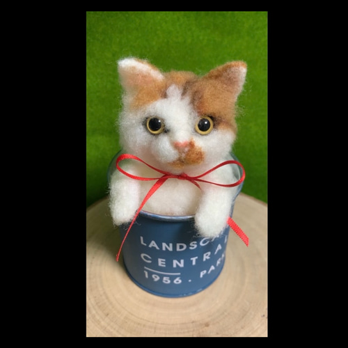 羊毛フェルト猫 オーダーマスコット ふわネコ 羊毛フェルト
