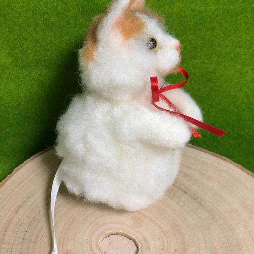 羊毛フェルト猫 オーダーマスコット ふわネコ 羊毛フェルト nosaki