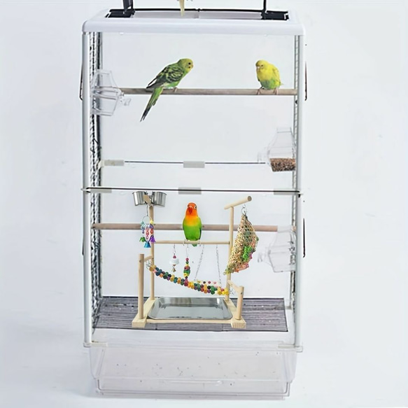 鳥の遊び場 木製 フィットネスプレイスタンド シェッド はしご インコのケージ a-492 7枚目の画像