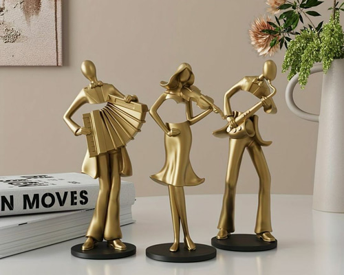 犬のミュージシャン置物3体セット 犬のミュージシャン置物3体セット