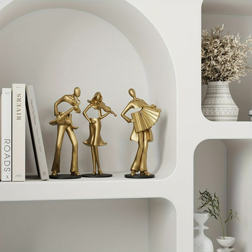 3個セットのミュージシャンのオブジェ 3色展開 置物 おしゃれ a-501