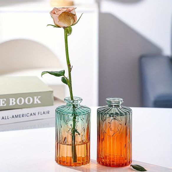 5セットのヨーロッパ製ガラス製花瓶 モダンでシンプルな花瓶 水耕栽培用の花瓶 a-502 4枚目の画像