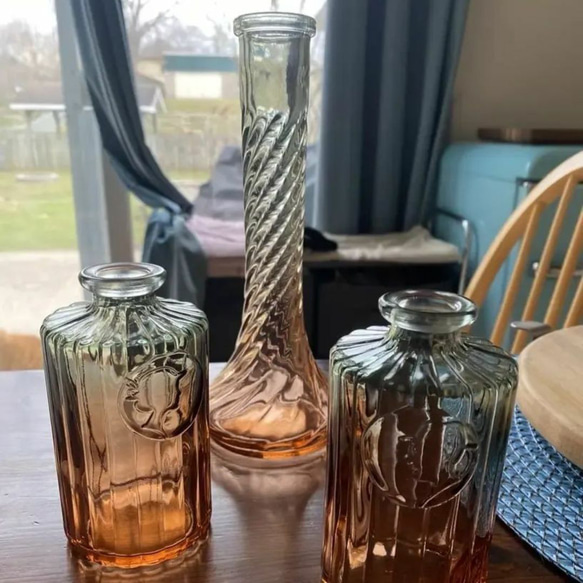 5セットのヨーロッパ製ガラス製花瓶 モダンでシンプルな花瓶 水耕栽培用の花瓶 a-502 8枚目の画像