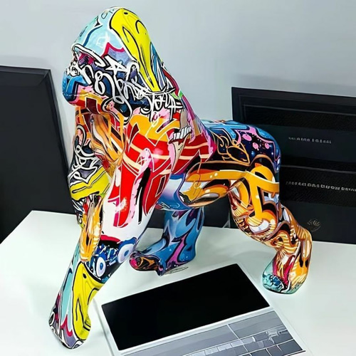 カラフルなグラフィティゴリラ像 Amazon.co.jp: カラフル ゴリラ 人形,第 キングコング 彫像