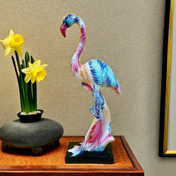 フラミンゴ 置物 ３カラー フラミンゴ彫刻 動物彫像アート a-514 1枚目の画像
