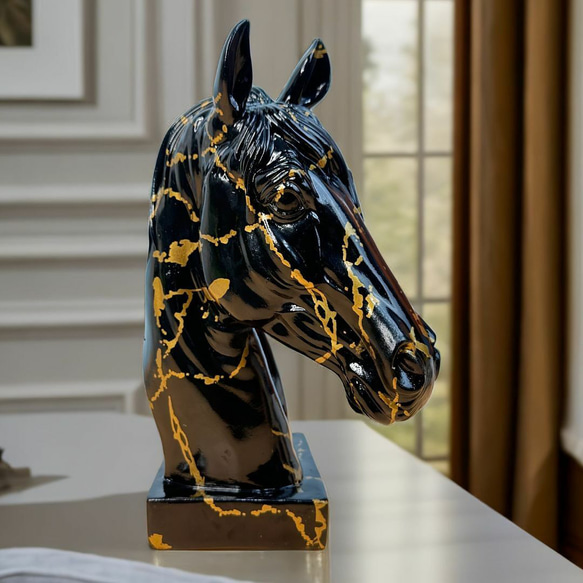 馬 置物 馬装飾品 グラフィティ 樹脂彫刻工芸品 書棚 オブジェ a-515 6枚目の画像