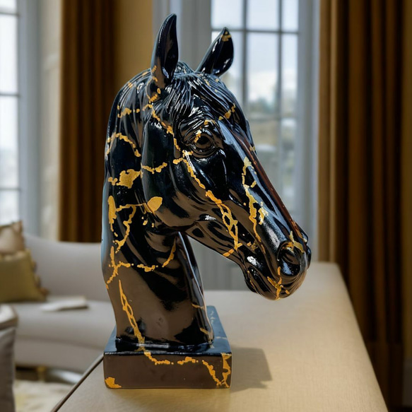 馬 置物 馬装飾品 グラフィティ 樹脂彫刻工芸品 書棚 オブジェ a-515 4枚目の画像