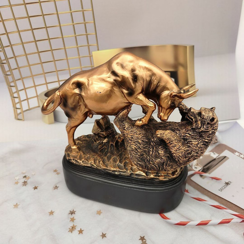 アンティーク風ベアと牛さんのオーナメント