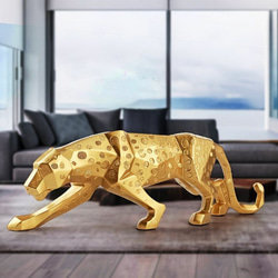 ヒョウ像 豹の置物 モダン 抽象 樹脂 動物彫刻 ホームインテリア a-520 6枚目の画像