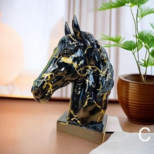 馬 置物 オブジェ 3カラー 馬の頭の樹脂工芸品 3色展開 a-528 馬 置物 オブジェ 3カラー 馬の頭の樹脂工芸品 3色展開 a-528