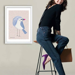 ラブを運ぶ鳥 　イラスト　ポスター　A4 A3 A2 A1　アート  　アートポスター　sei検索新着順　2553 2枚目の画像