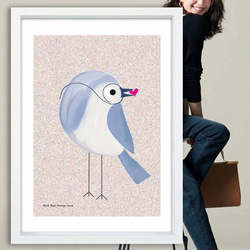 ラブを運ぶ鳥 　イラスト　ポスター　A4 A3 A2 A1　アート  　アートポスター　sei検索新着順　2553 1枚目の画像