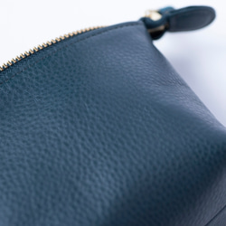 本革　化粧ポーチ　ブルーグリーン　シュリンクレザー　レディース　日本製　ミニポーチ　小物入れ　apo-01cs 7枚目の画像