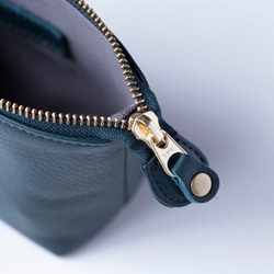 本革　化粧ポーチ　ブルーグリーン　シュリンクレザー　レディース　日本製　ミニポーチ　小物入れ　apo-01cs 6枚目の画像