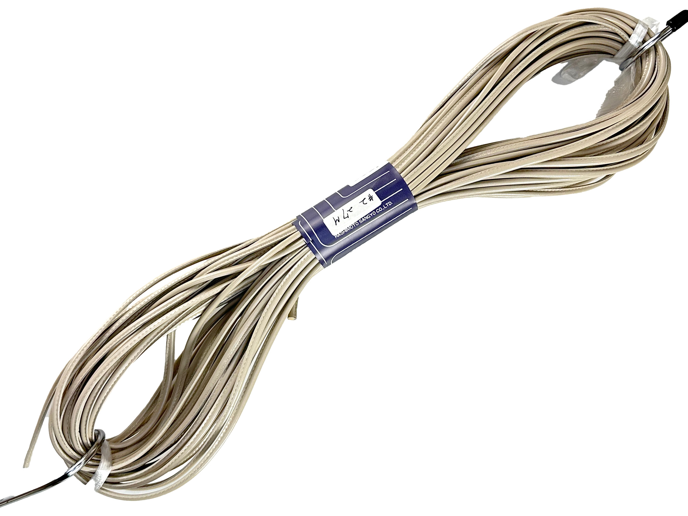 【特価商品】2オフ白　約27M　革芯入コード片ステッチ4mm　顔料仕上げのカラフルな革紐ショルダーストラップなどに