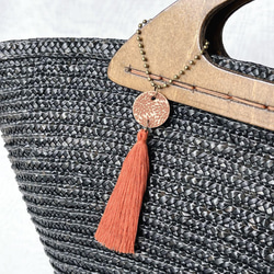 本革☆和柄バッグチャーム】タッセル付き｜浴衣・和装にぴったり｜かご