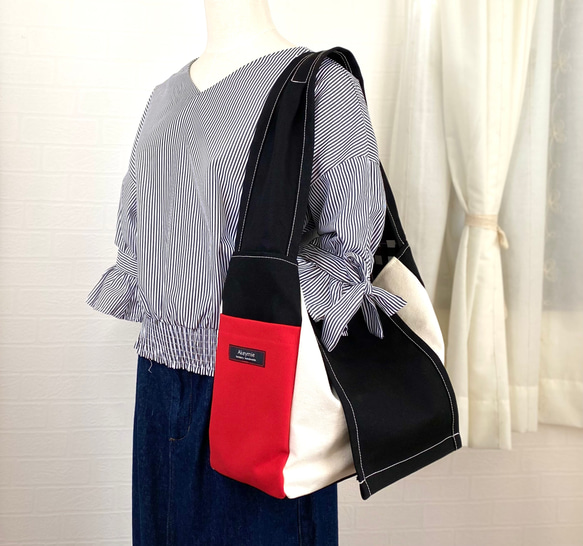 8号帆布トートバッグ(ショルダーバッグ/フロントタイプ)濃赤　真緒さま専用 8号帆布トートバッグ(ショルダーバッグ/フロントタイプ)濃赤 真緒さま