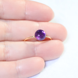 (1 個) 紫水晶手術不鏽鋼戒指（8mm/均碼） 第4張的照片