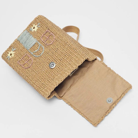 新作♡キッズリュック型刺繍ストローバッグ,夏バッグ、ハンドバッグ　子供用　ママバッグ 11枚目の画像