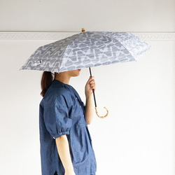 【予約８月にお届け】竹ハンドル UVカット折りたたみ傘 bird 紫外線カット 晴雨兼用 鳥柄 日傘 雨傘 12枚目の画像