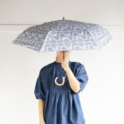 【予約８月にお届け】竹ハンドル UVカット折りたたみ傘 bird 紫外線カット 晴雨兼用 鳥柄 日傘 雨傘 10枚目の画像
