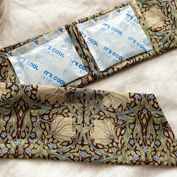 ウィリアムモリス　ピンパーネル　ネッククーラー　サマースカーフ　保冷剤2個付き 2枚目の画像