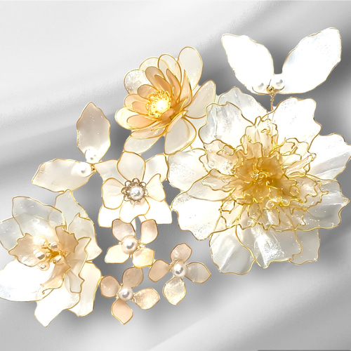 再販4】 芍薬 と 牡丹 の 髪飾り ☆ 成人式 ウェディング 卒業式