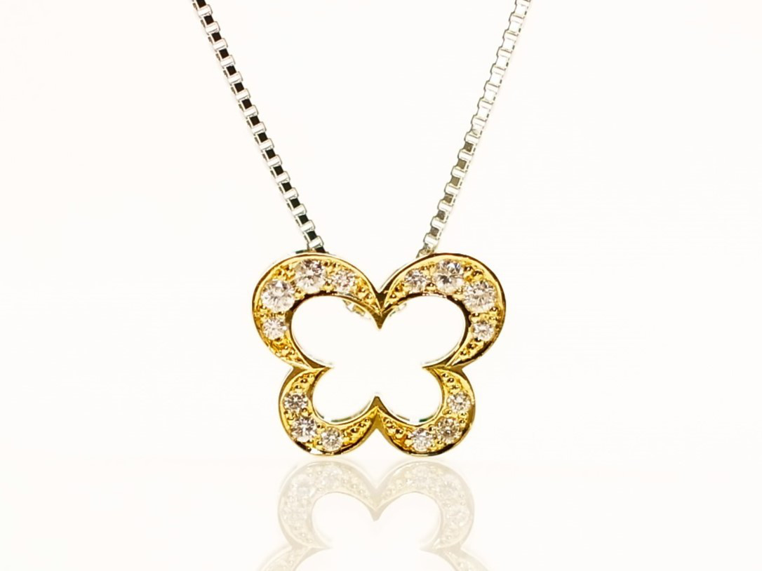 ちょうちょペンダント 蝶モチーフ ちょうちょモチーフ バタフライ リバーシブル 2WAY ダイヤモンドペンダント 貴金属