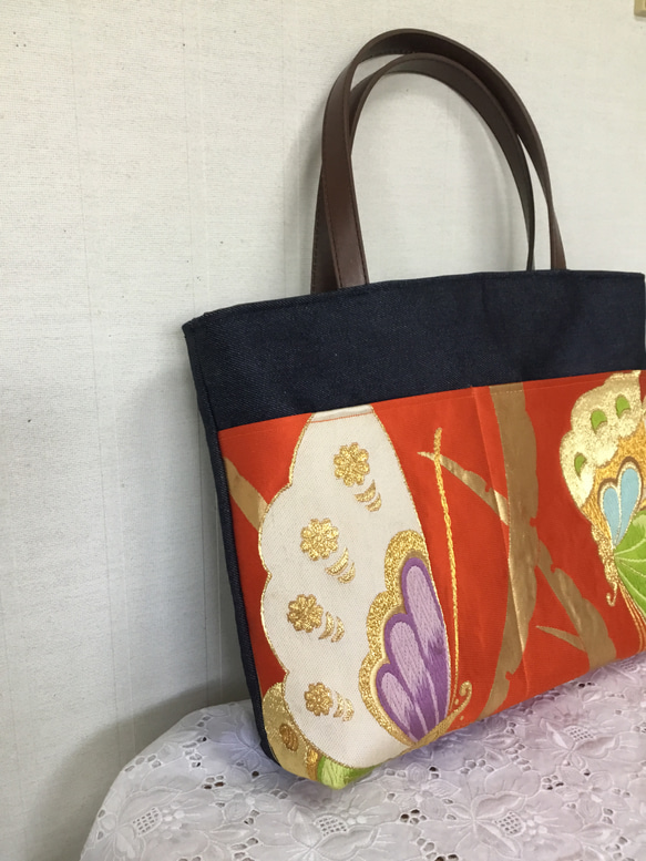 半額SALE★ 花ぷらら・ハンドメイド・リメイク・帯・カバン・トートバッグ バッグ