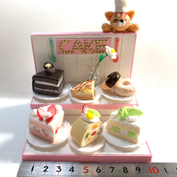 ☆猫ちゃんのケーキ屋さん(1点限定品)  樹脂粘土　置き物 2枚目の画像