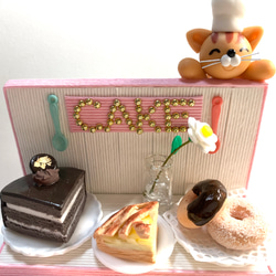 ☆猫ちゃんのケーキ屋さん(1点限定品)  樹脂粘土　置き物 3枚目の画像