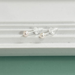 【正品珍珠】陶瓷單顆珍珠耳環3.5-4mm日本Akoya珍珠小珍珠日本珠日本製造金屬防過敏 第1張的照片