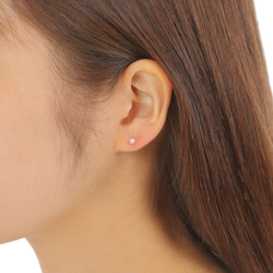 【正品珍珠】陶瓷單顆珍珠耳環3.5-4mm日本Akoya珍珠小珍珠日本珠日本製造金屬防過敏 第4張的照片
