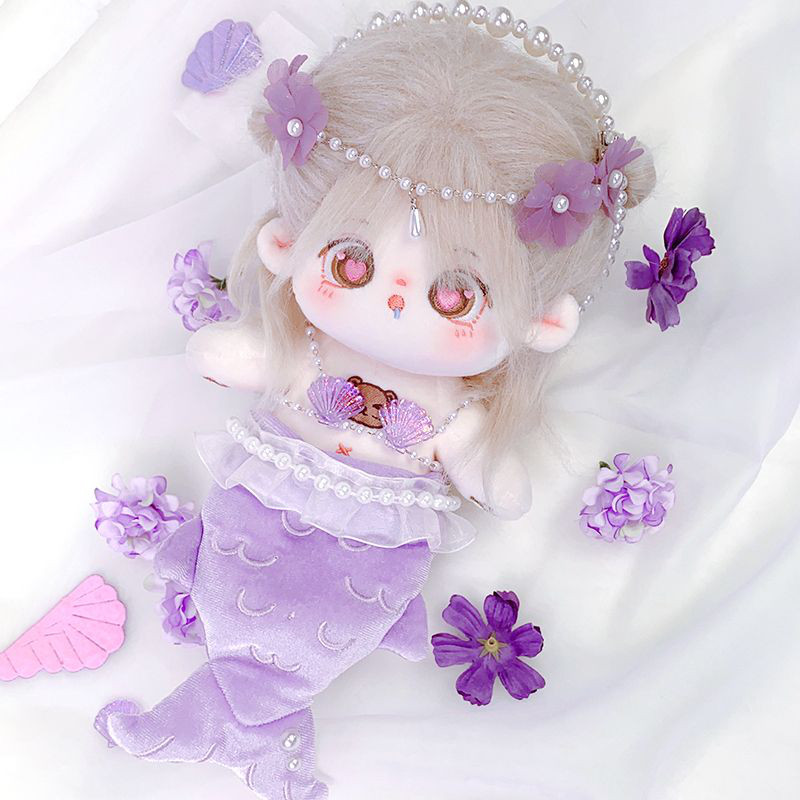 【オンライン限定商品】  4点セット マーメイドコスチューム 着せ替えぬいぐるみ用服 20cm 人形