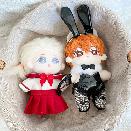 10cm 着せ替えぬいぐるみ用服 蜜 バニーガール 植木鉢