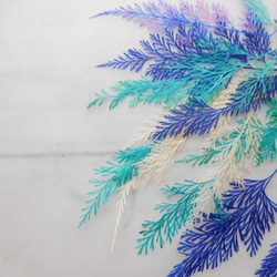 ブルー系　ダバリアリーフ　押し花素材 5枚目の画像