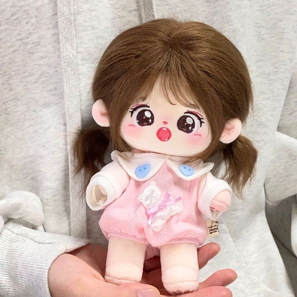 20cm 着せ替えぬいぐるみ 無属性 茶色の髪茶色の目女の子 巧咯 着せ