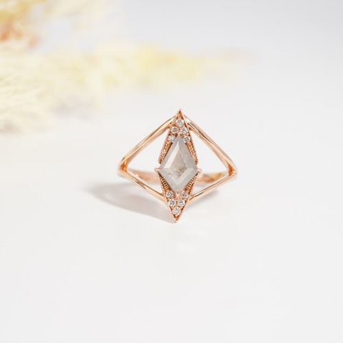 K14PG カイトカット 天然ダイヤモンド リング 指輪・リング AARUSHI  