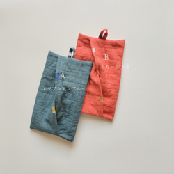 リネンティッシュカバー　キルト  フック付き　2カラー 20枚目の画像