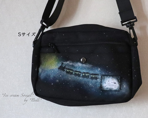 SALE☆手描きショルダーバッグ/銀河鉄道 M/Sサイズ ショルダー