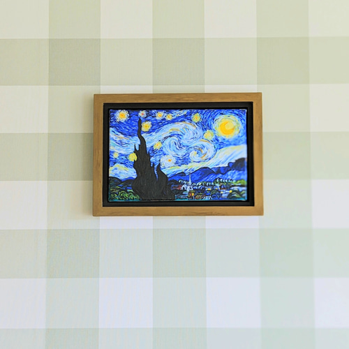 ゴッホの手描き油絵、星月夜、額入り絵画、室内用油絵、コピー