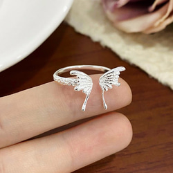 シルバー925  上品　蝶々　リング　指輪　silver925 フリーサイズ　大きさ調整可能 2枚目の画像