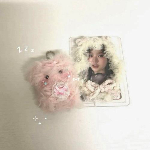 ふわふわモール人形 キーホルダー ベージュ ぬいぐるみ UNIBABY