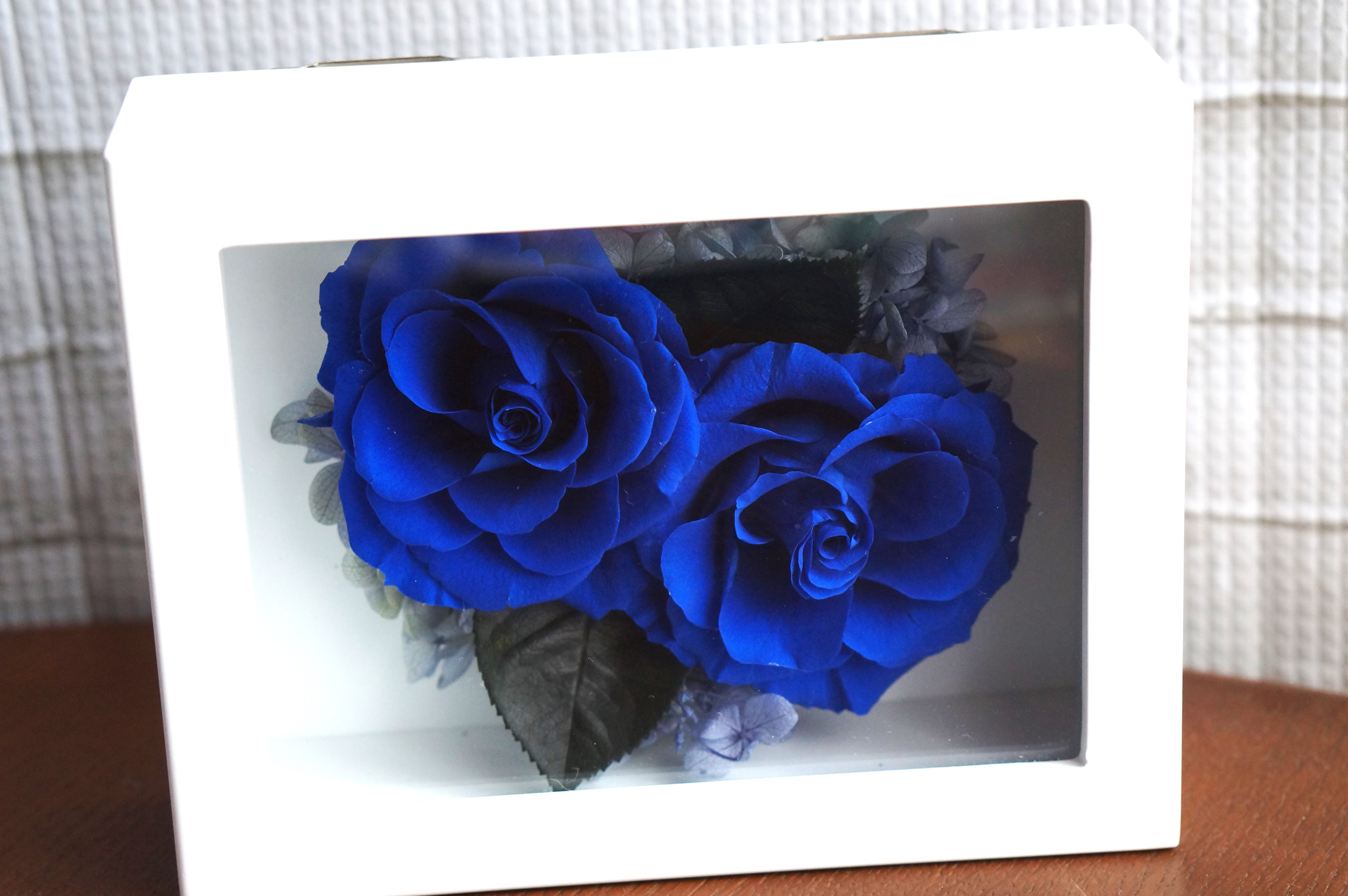 結婚祝い＊記念日＊退職祝い＊額アレンジ・ブルー