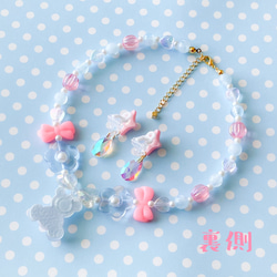 little princess＊ jelly bear - blue キッズイヤリング + キッズ ネックレス セット 7枚目の画像