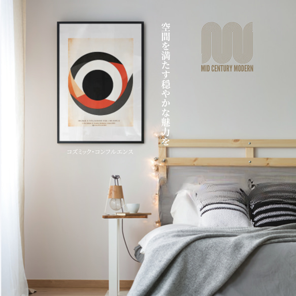 コズミック・コンフルエンス ミッドセンチュリーモダンアートポスターシリーズ　bauhaus 木製フレームセット 10枚目の画像