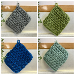 大人色のアクリルたわし ブルー系 その他キッチン小物 MUGI-Ku