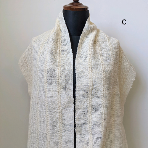 わたからつむぐ 手織り職人による綿麻のストール 和綿 機織り リネン