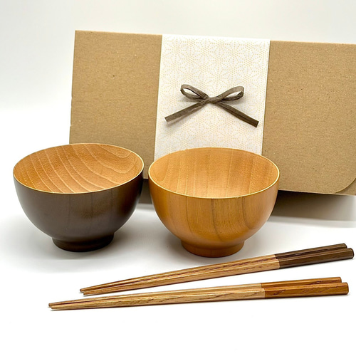 特集掲載／ 【ギフトボックス付】 お椀 汁椀 ペア ナチュラルボウル